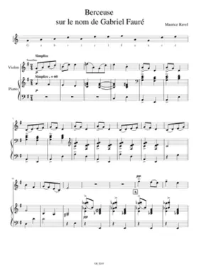 Berceuse sur le nom de Gabriel Fauré
