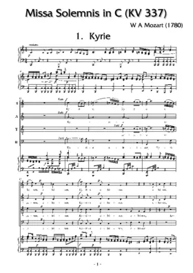 Missa solemnis in C, KV 337