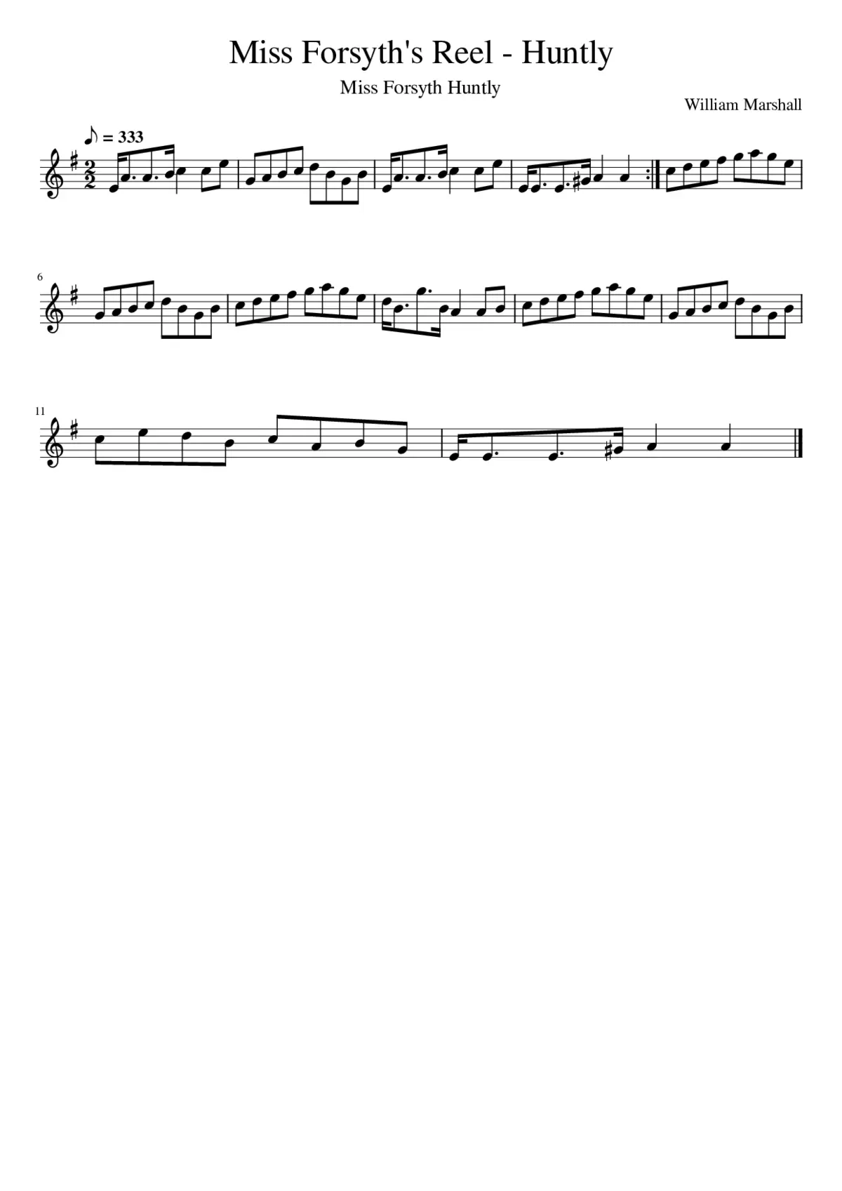 Miss Forsyth's Reel - Huntly - Page 1