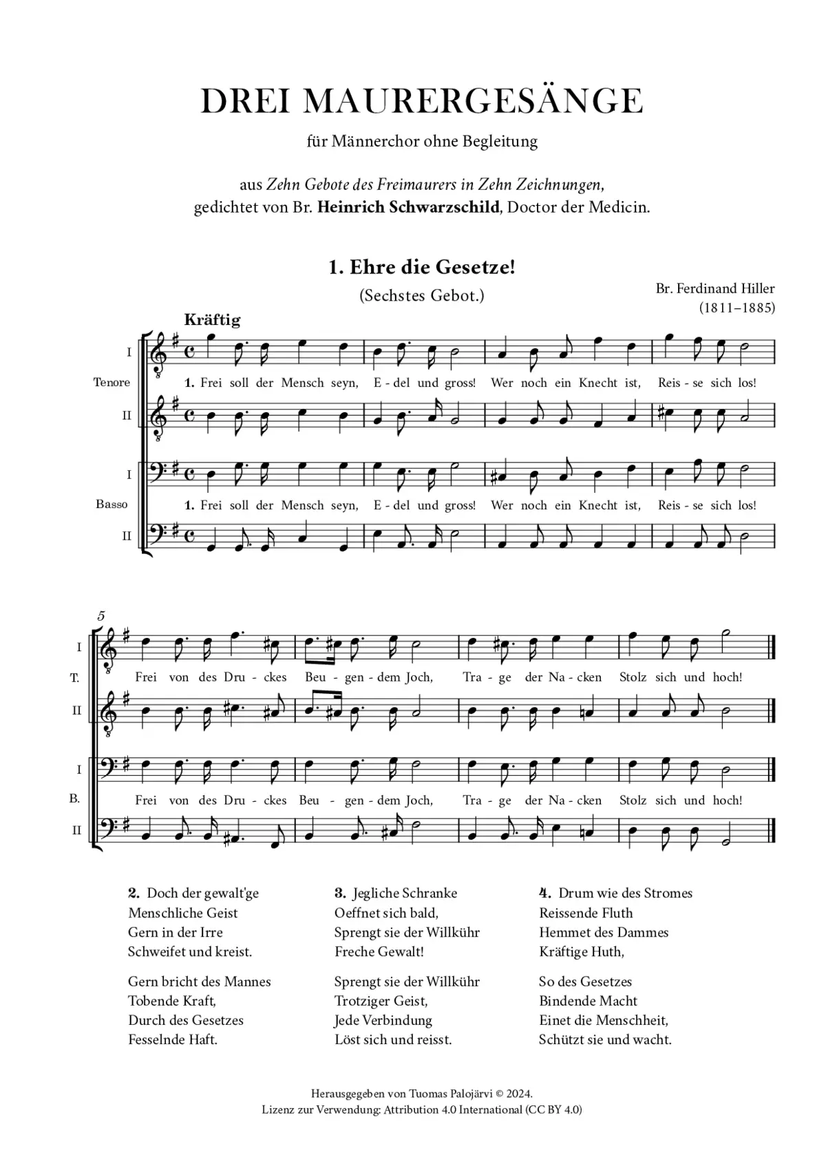 Drei Maurergesänge - Page 1