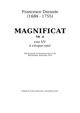Magnificat con VV à cinque voci (a minor)