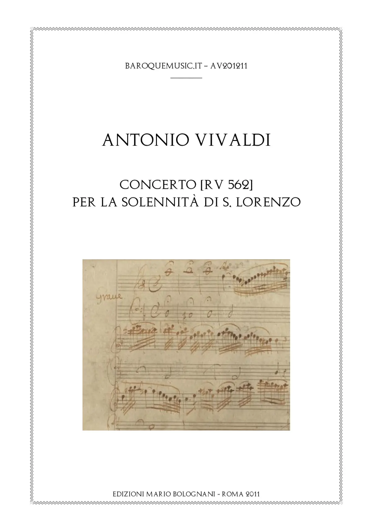 Concerto for Violin, 2 Oboes and 2 Horns in D major - Page 1