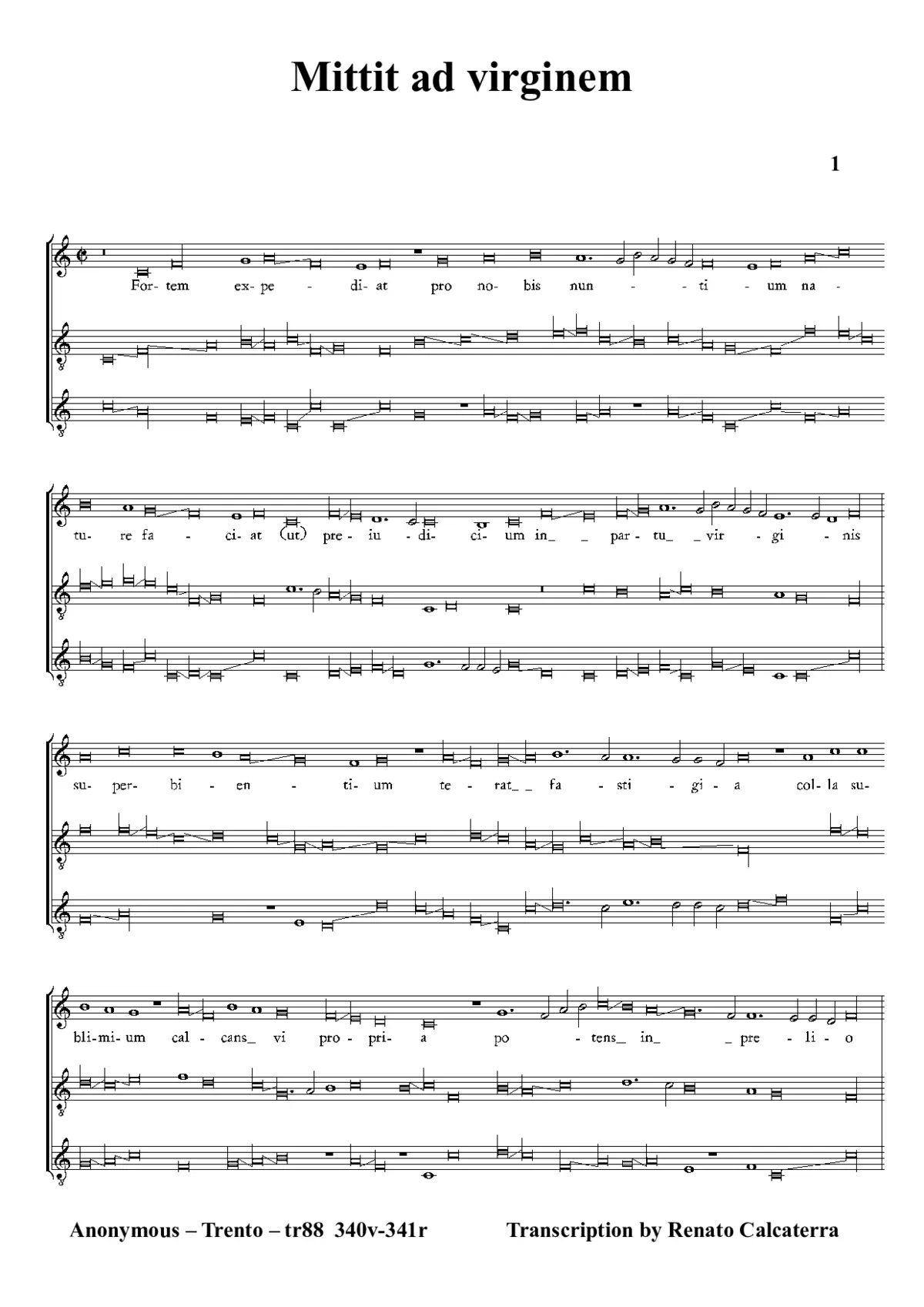 Mittit ad virginem (Trent 88) - Page 1