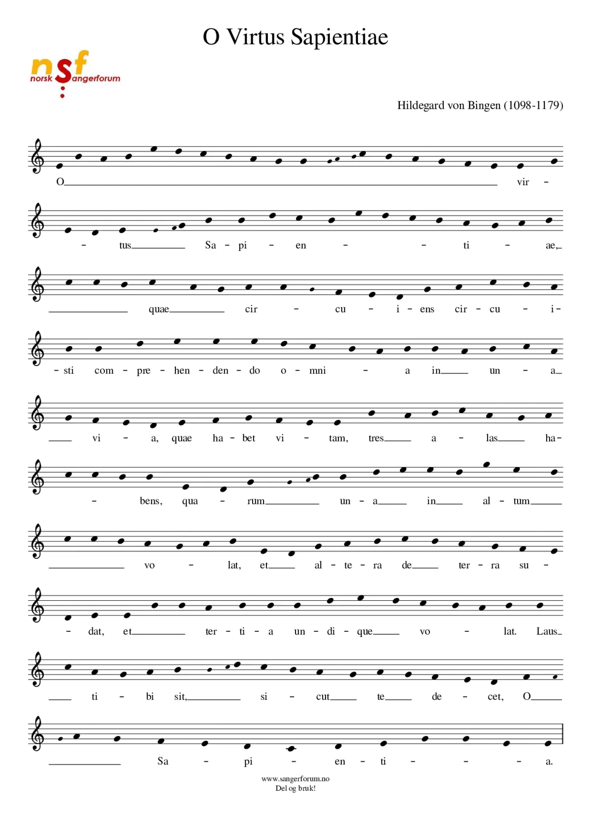 O Virtus Sapientiae - Page 1