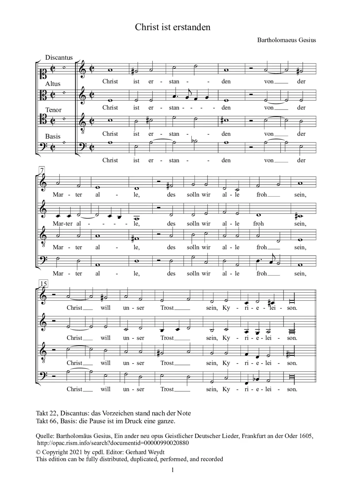Christ ist erstanden - Page 1