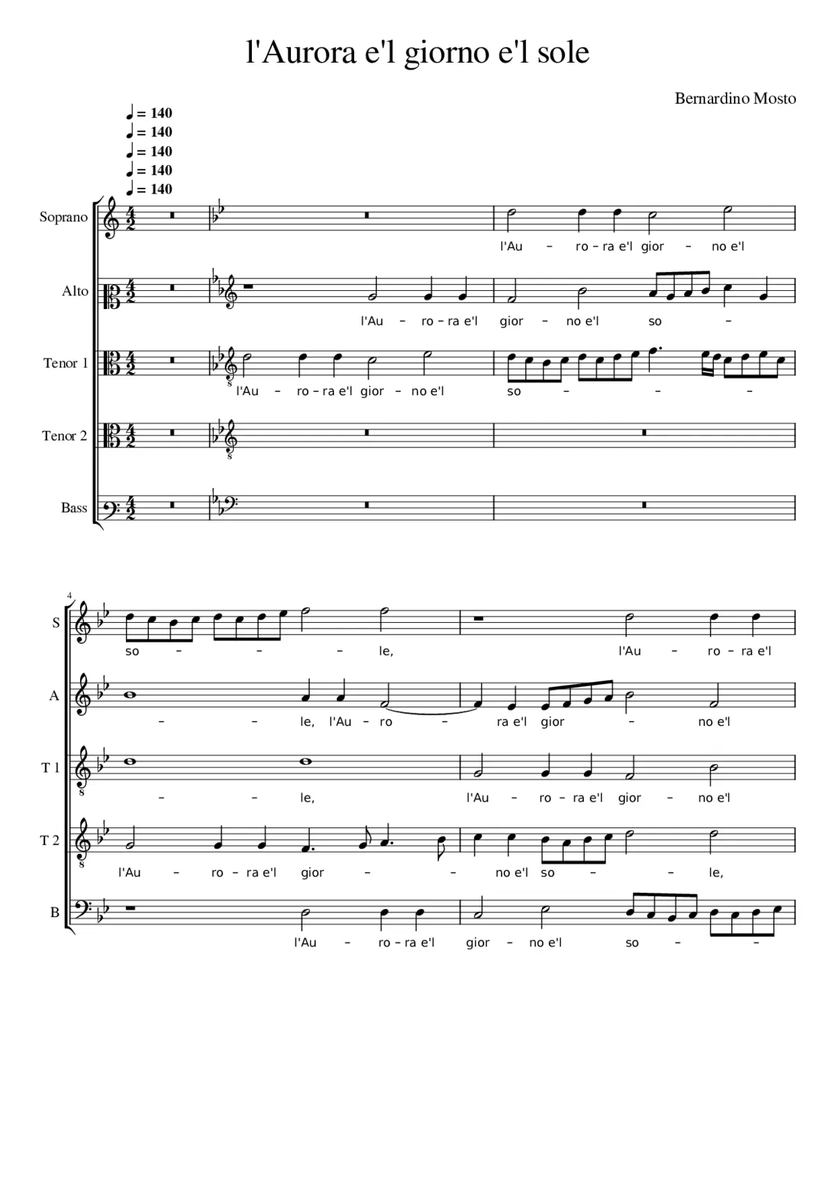 L'Aurora e'l giorno e'l sole - Page 1