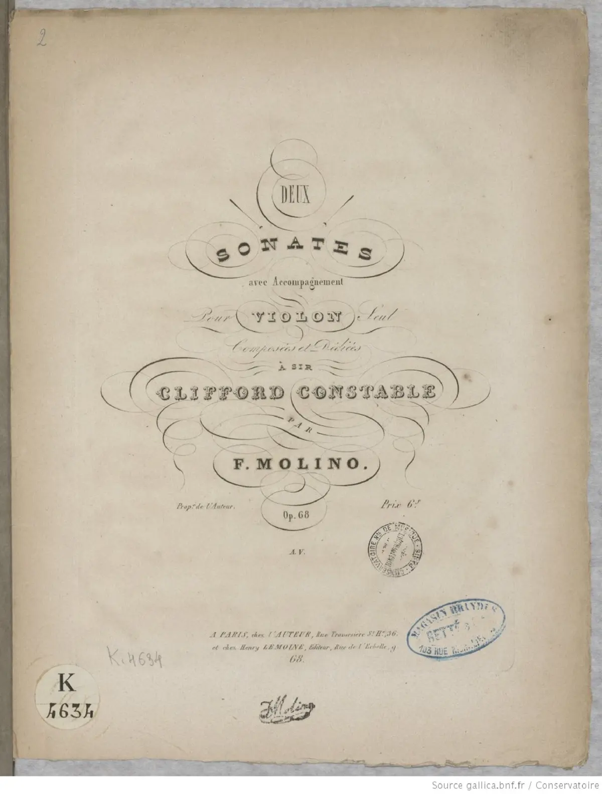 2 Sonates pour Violon Seul - Page 1