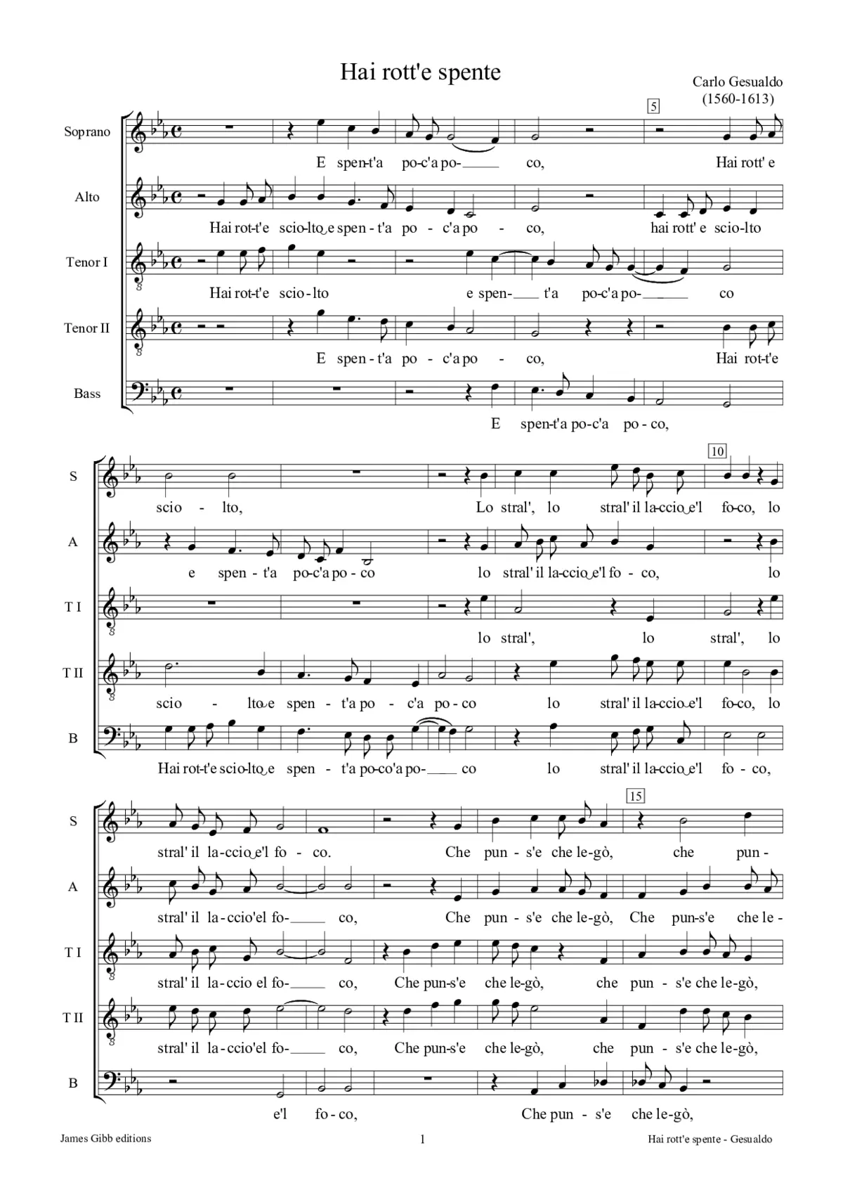 Hai rotto e sciolto e spento - Page 1