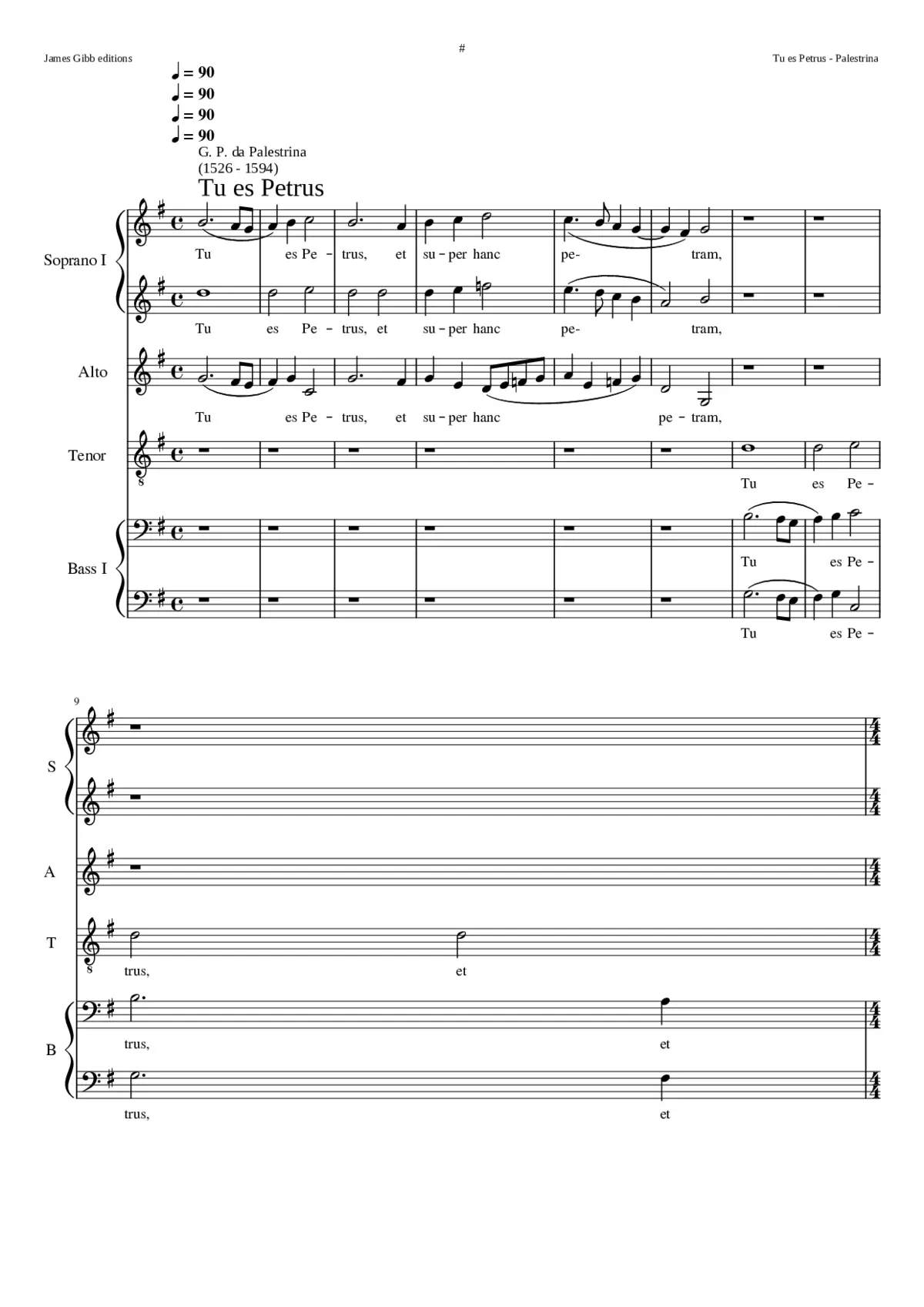 Tu es Petrus Secunda pars: Quodcumque ligaveris (one of 3 settings) - Page 1