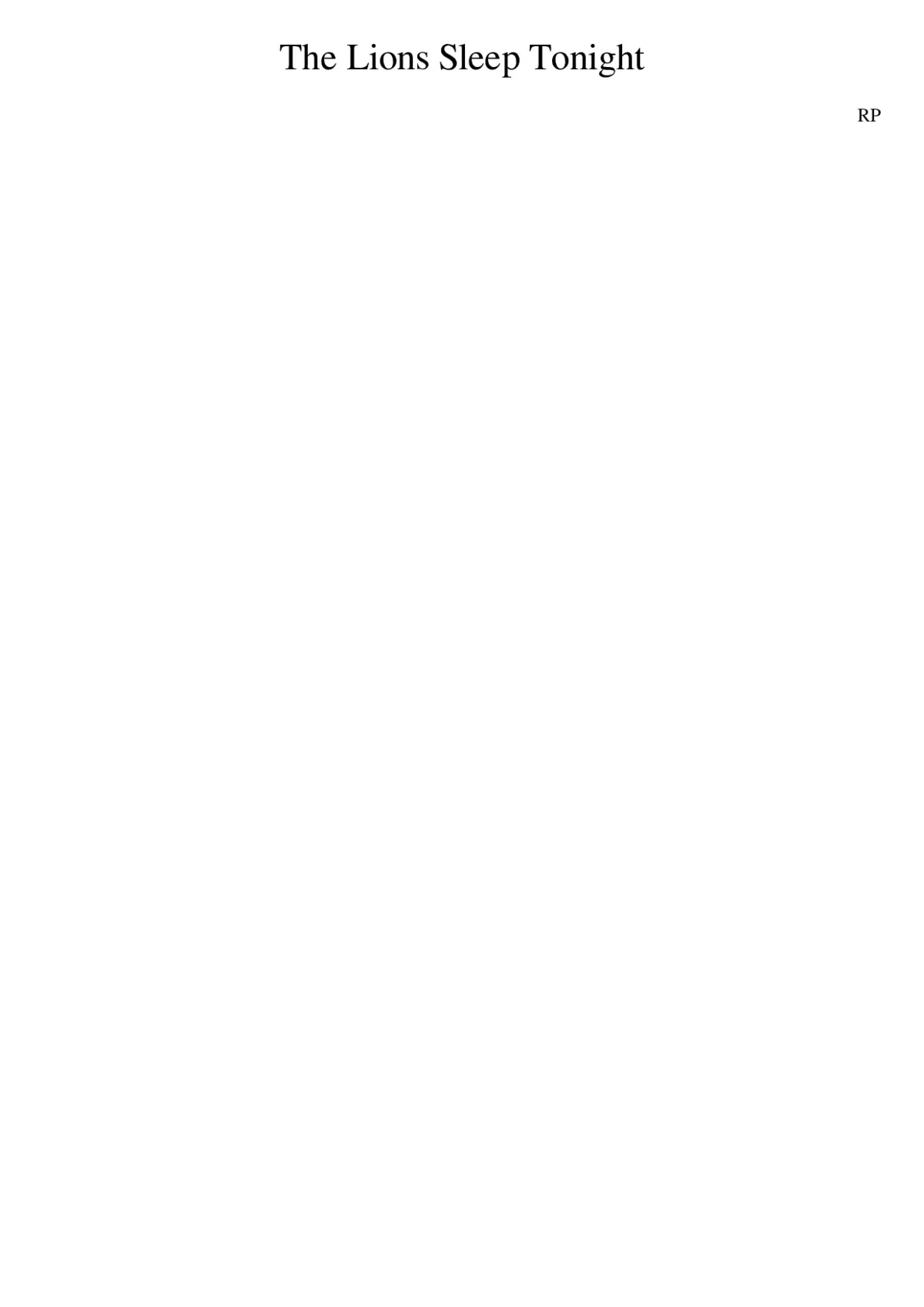the lion sleeps tonight - Page 1