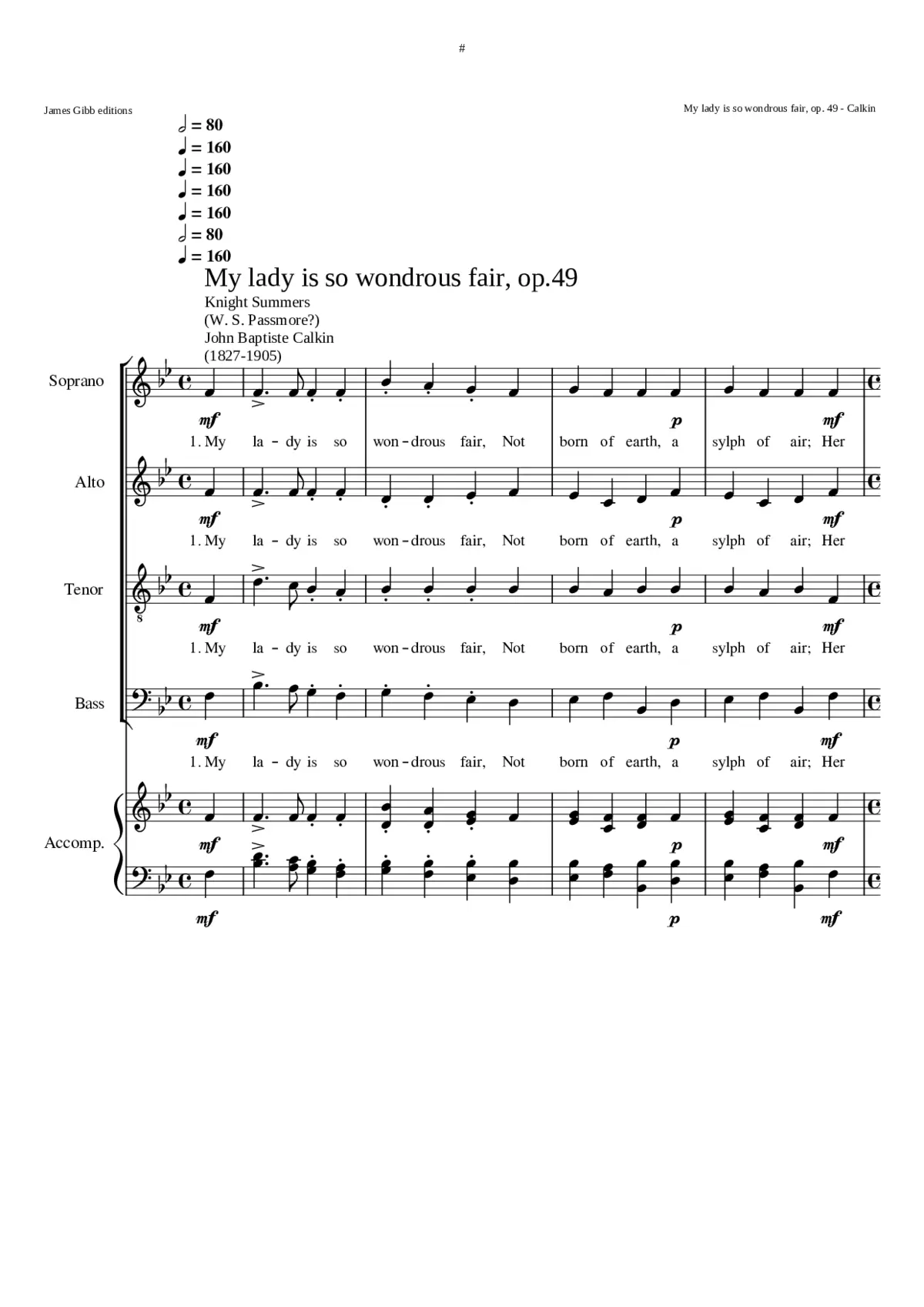 My lady os so wondrous fair - Page 1