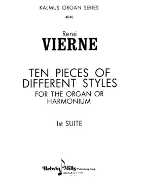 Dix pièces de différents styles pour orgue ou harmonium