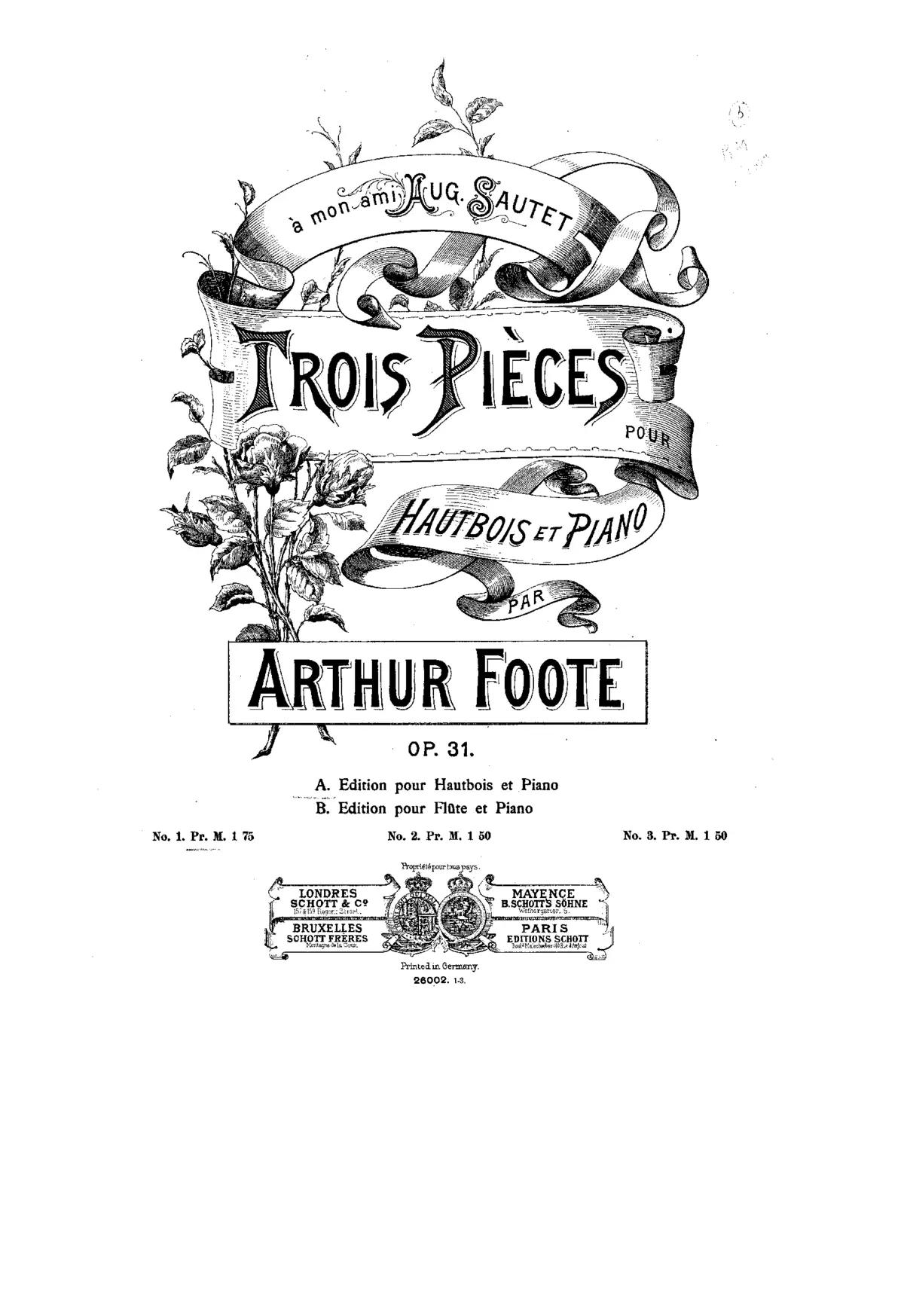 3 Pieces for Oboe and Piano - Page 1