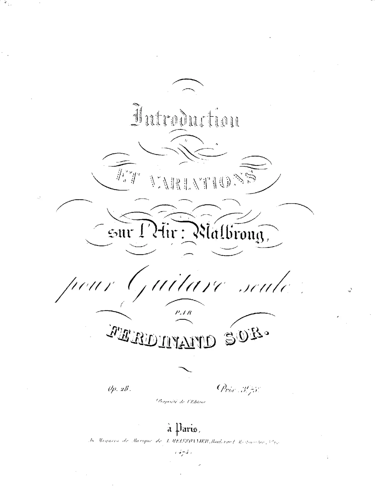 Introduction and Variations on 'Malbroug' - Page 1