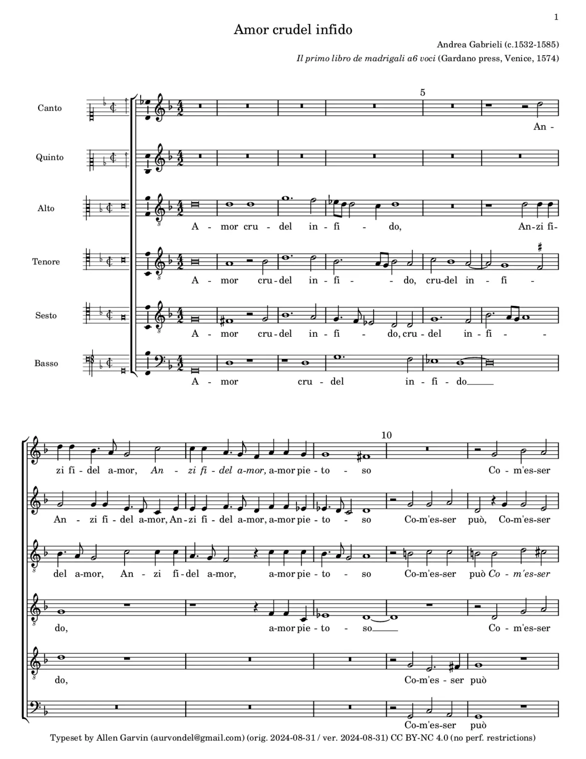 Amor crudel infido - Page 1