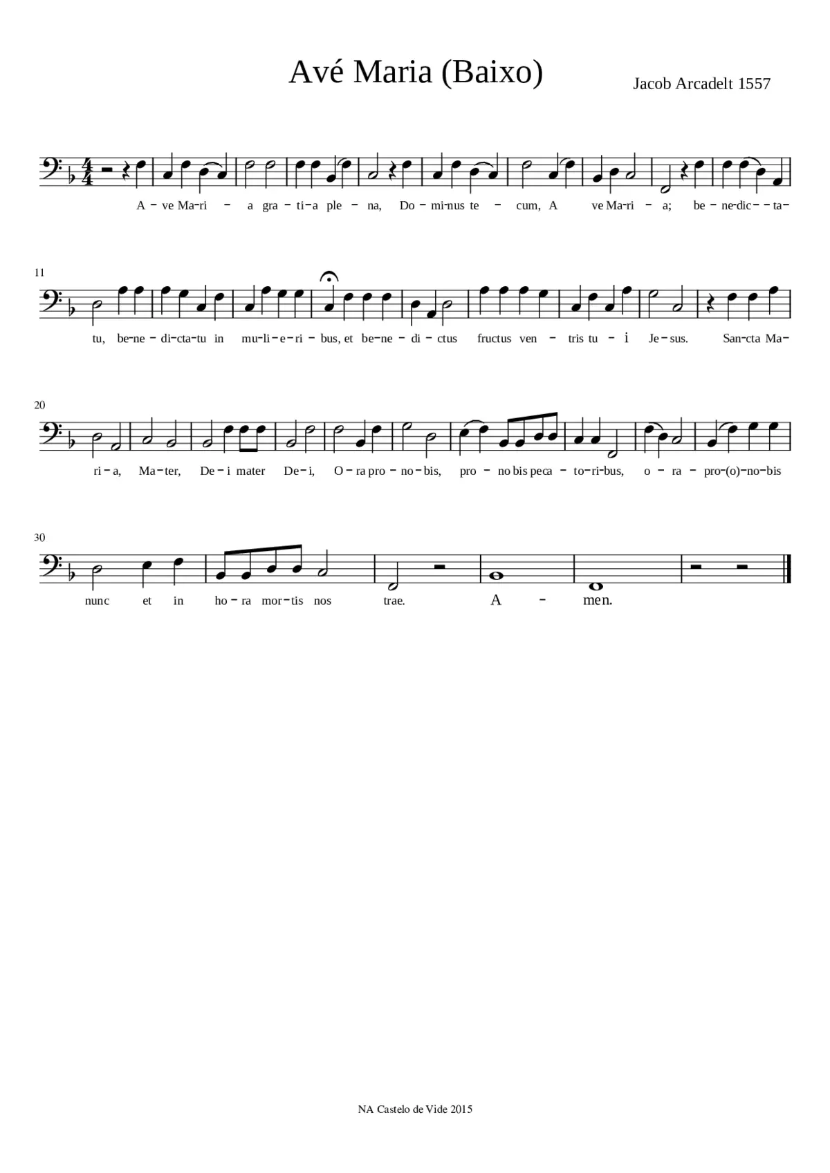 Avé Maria (Baixo) - Page 1
