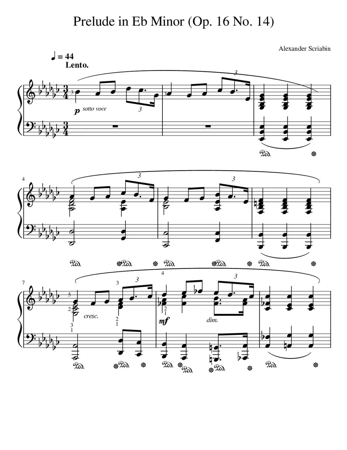 Prelude in Eb Minor (Op. 16 No. 14) - Page 1