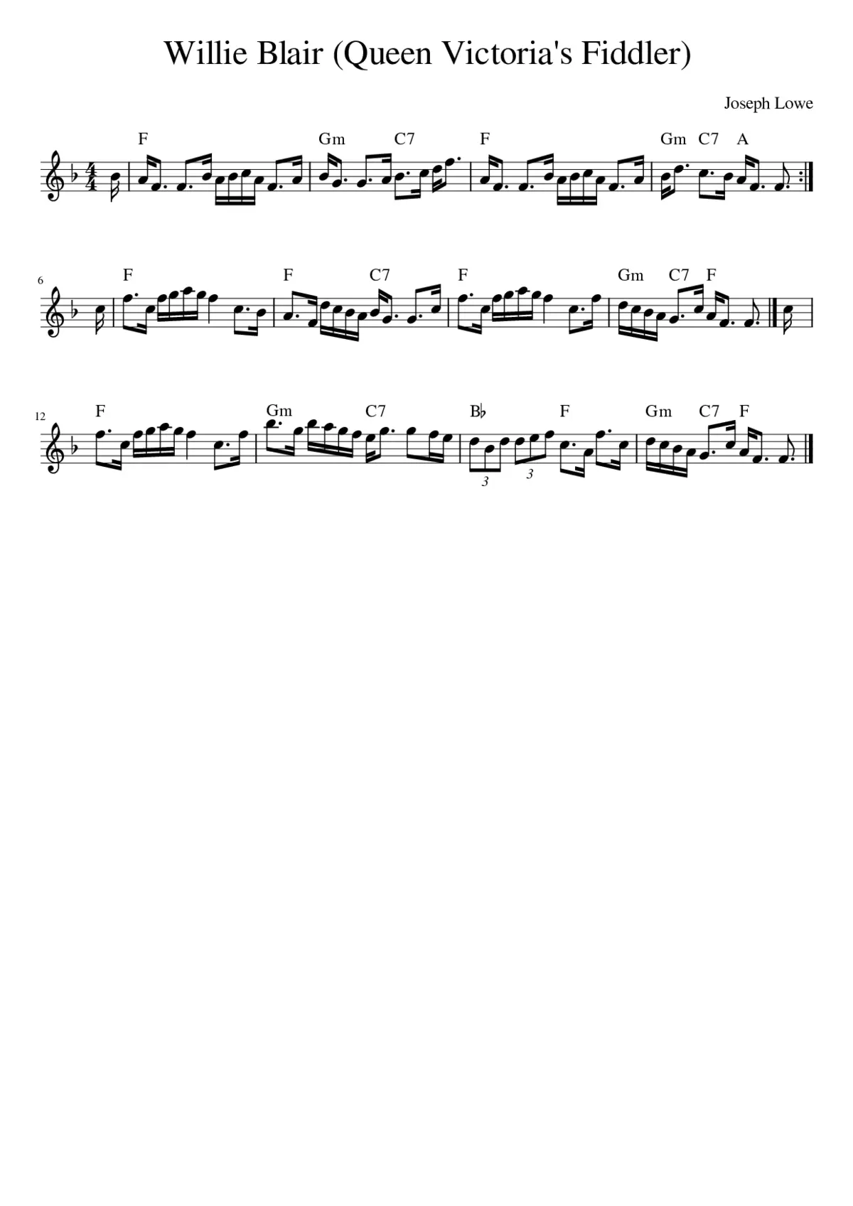 Willie Blair (Queen Victoria's Fiddler) - Page 1