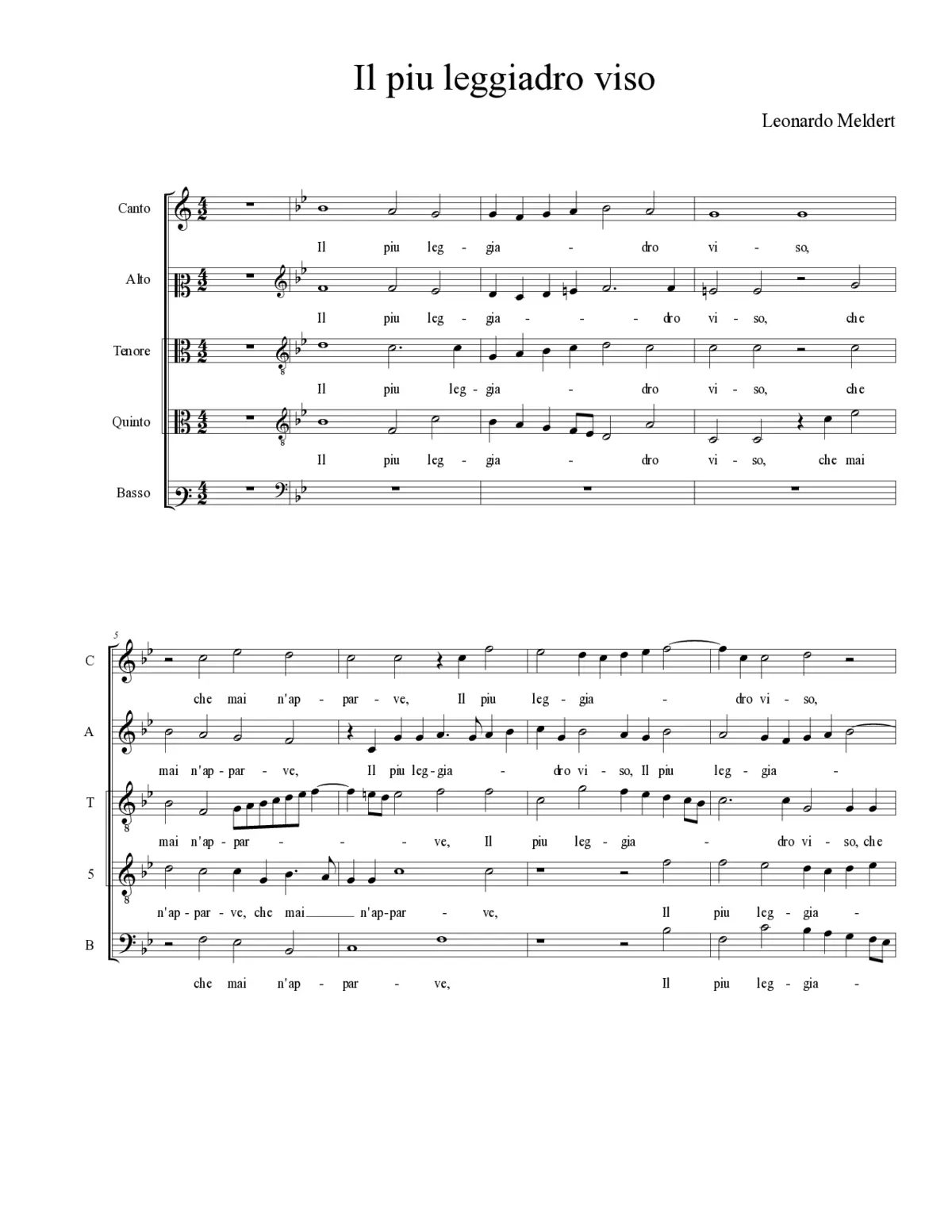 Il piu leggiadro viso - Page 1