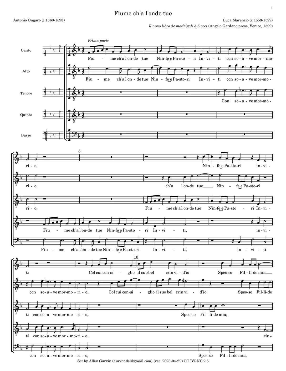 Fiume ch'à l'onde - Page 1