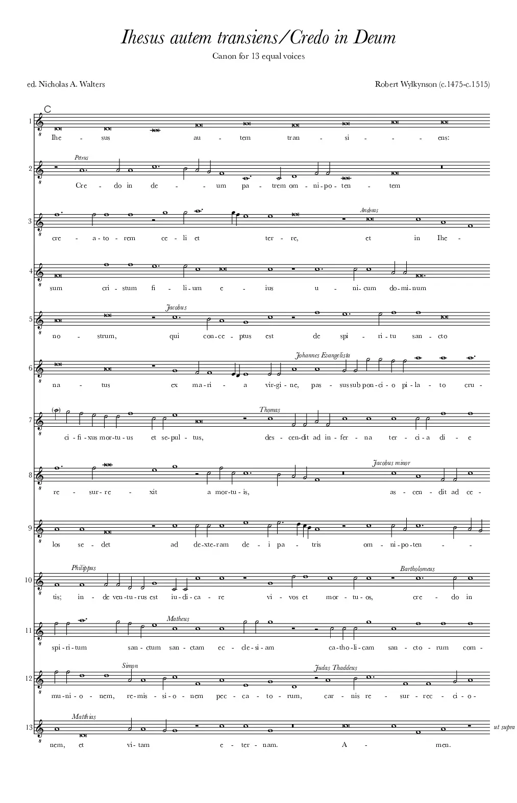 Jesus autem transiens - Credo in Deum - Page 1