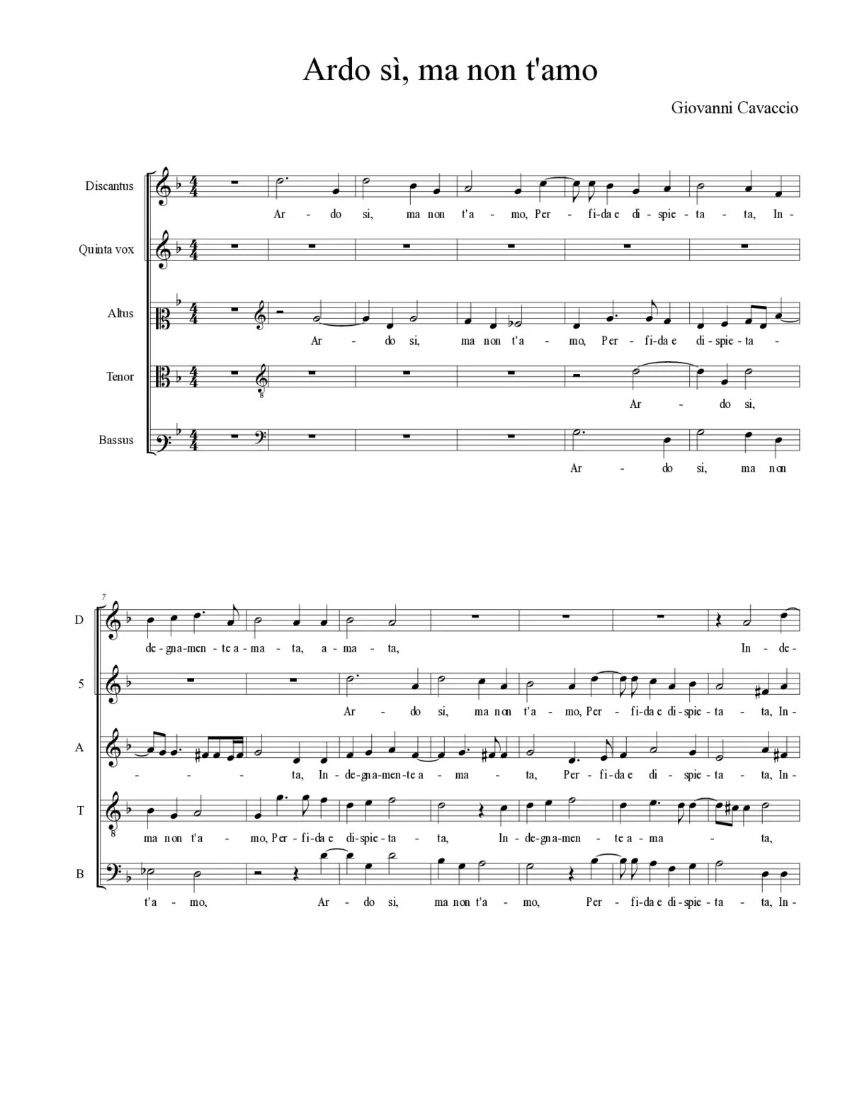 Ardo sì, ma non t'amo - Page 1