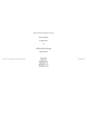 Fantasy for Piano and Orchestra in E minor