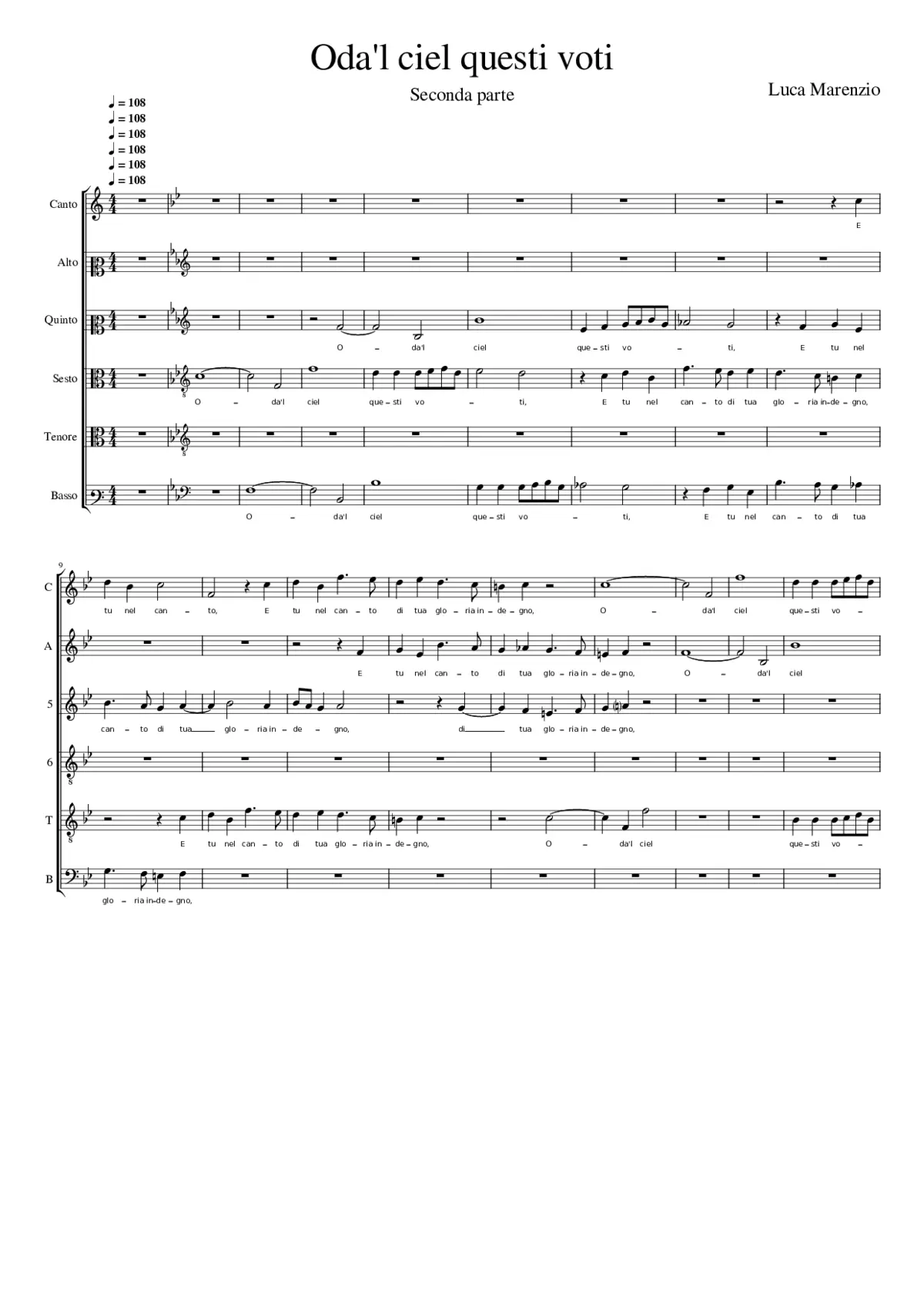 Oda'l ciel questi voti - Page 1