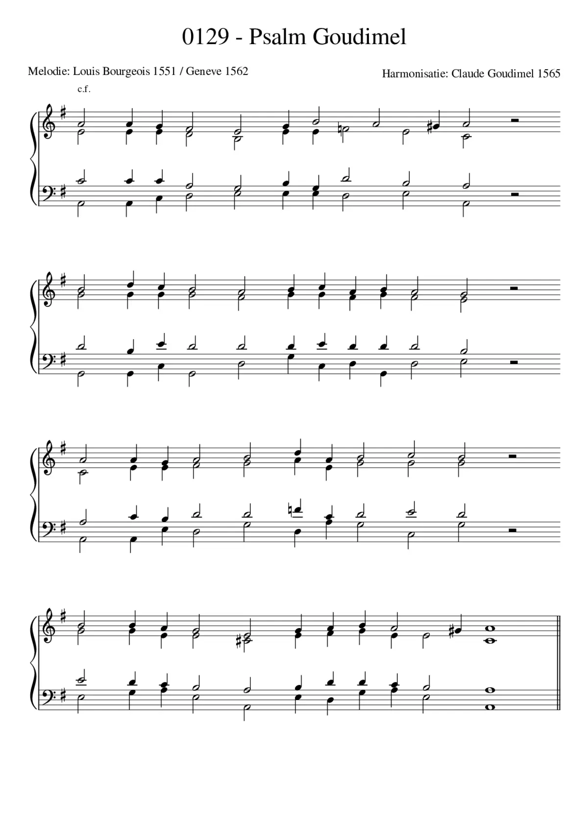 Goudimel Psalms 129 - Page 1