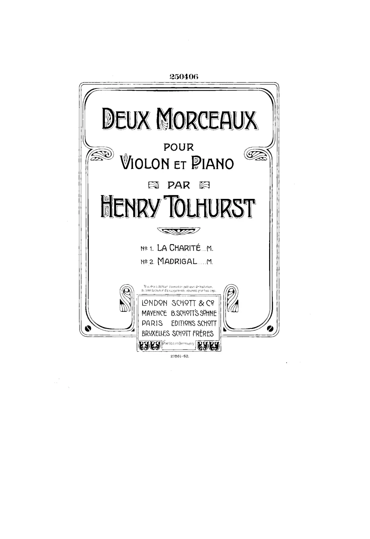 Deux morceaux pour violin et piano - Page 1