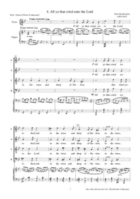 Hymn of Praise: No. 4 - All ye that cried unto the Lord