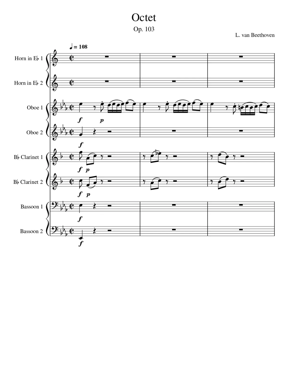 Octet Op. 103 - Page 1