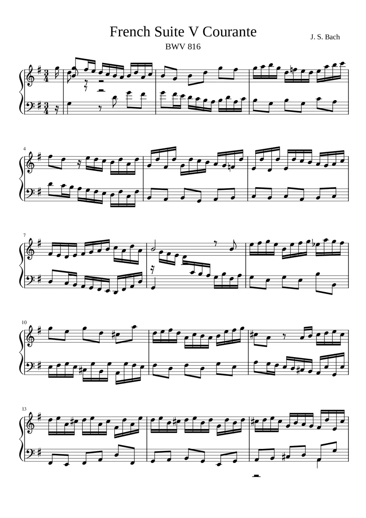 French Suite No.5 in G major BWV 816 - Page 1