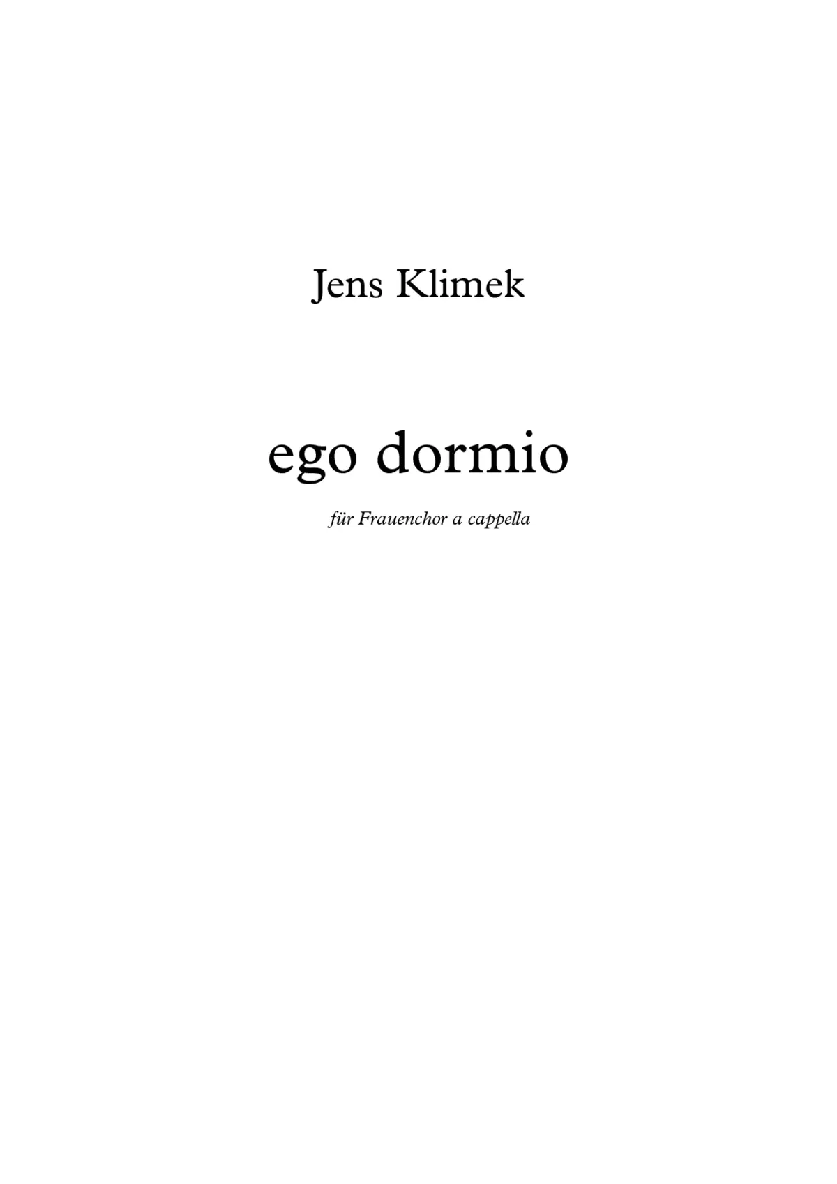 Ego dormio - Page 1